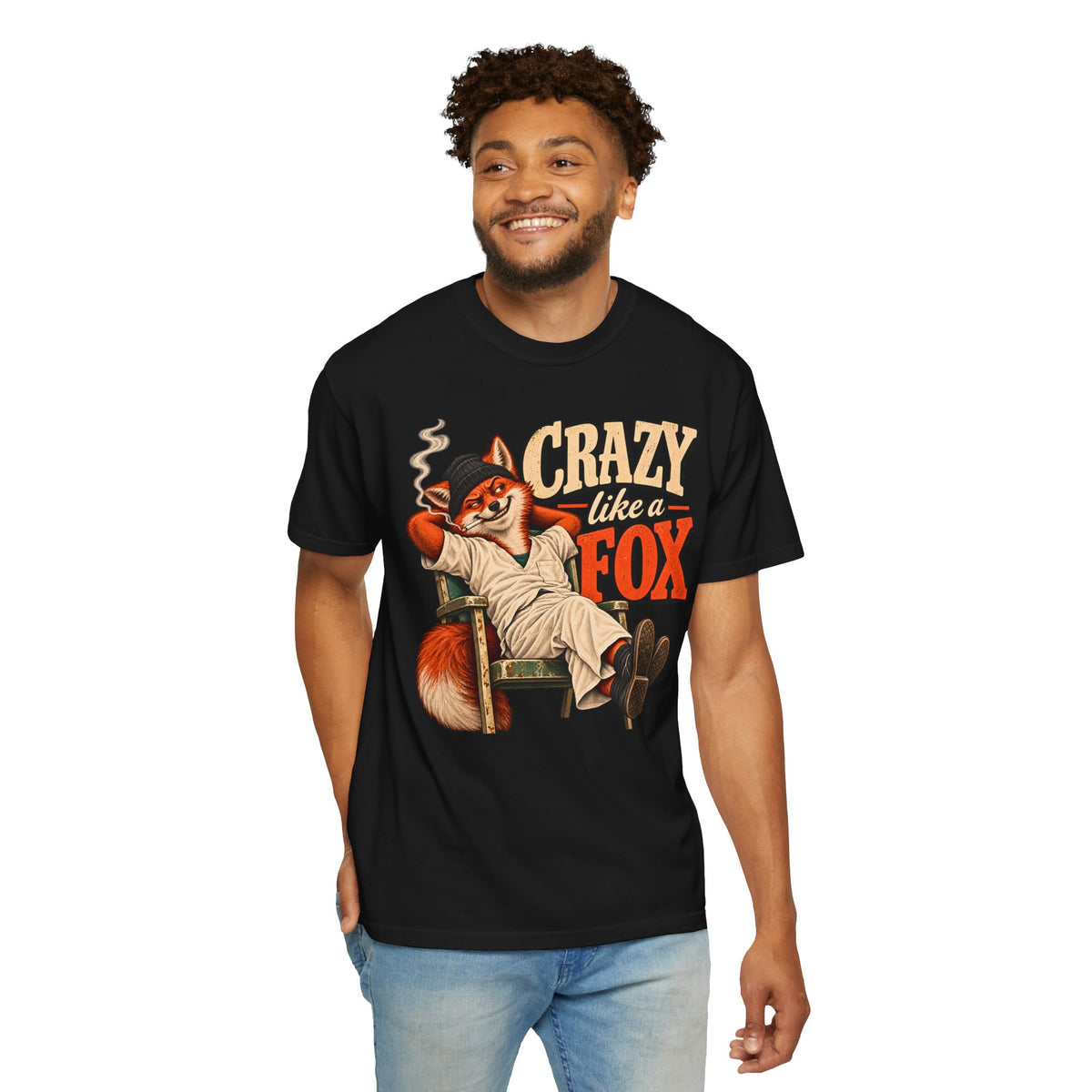 Crazy Like a Fox Shirt, Funny Fox Graphic Tee, Vintage Animal T Shirt, Retro Fox Lover Gift, Comfort Colors Unisex, Sarcastic Humor Shirt