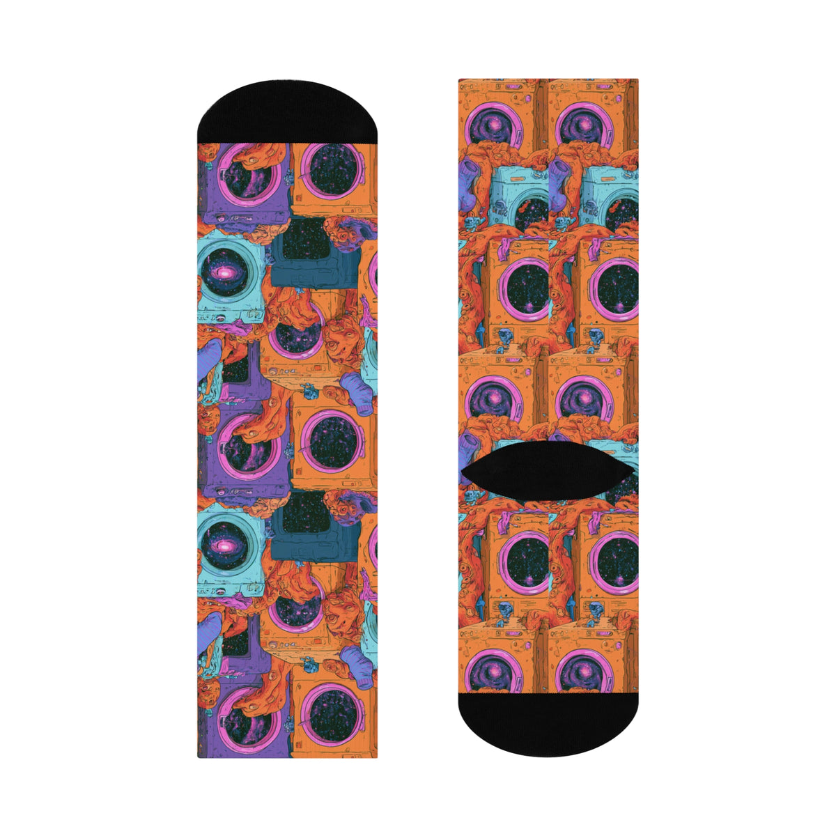 Cosmic Laundromat Crew Socks | Galaxy Washing Machines