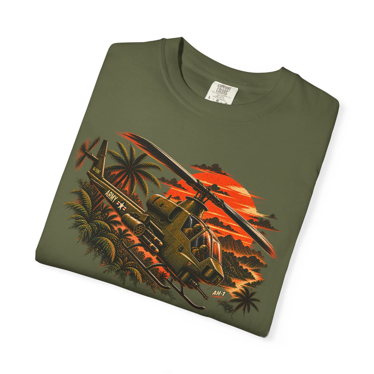 AH-1 Cobra Helicopter Shirt, Vintage Military Aviation Tee, Army Attack Helicopter Graphic, Comfort Colors Pilot Gift