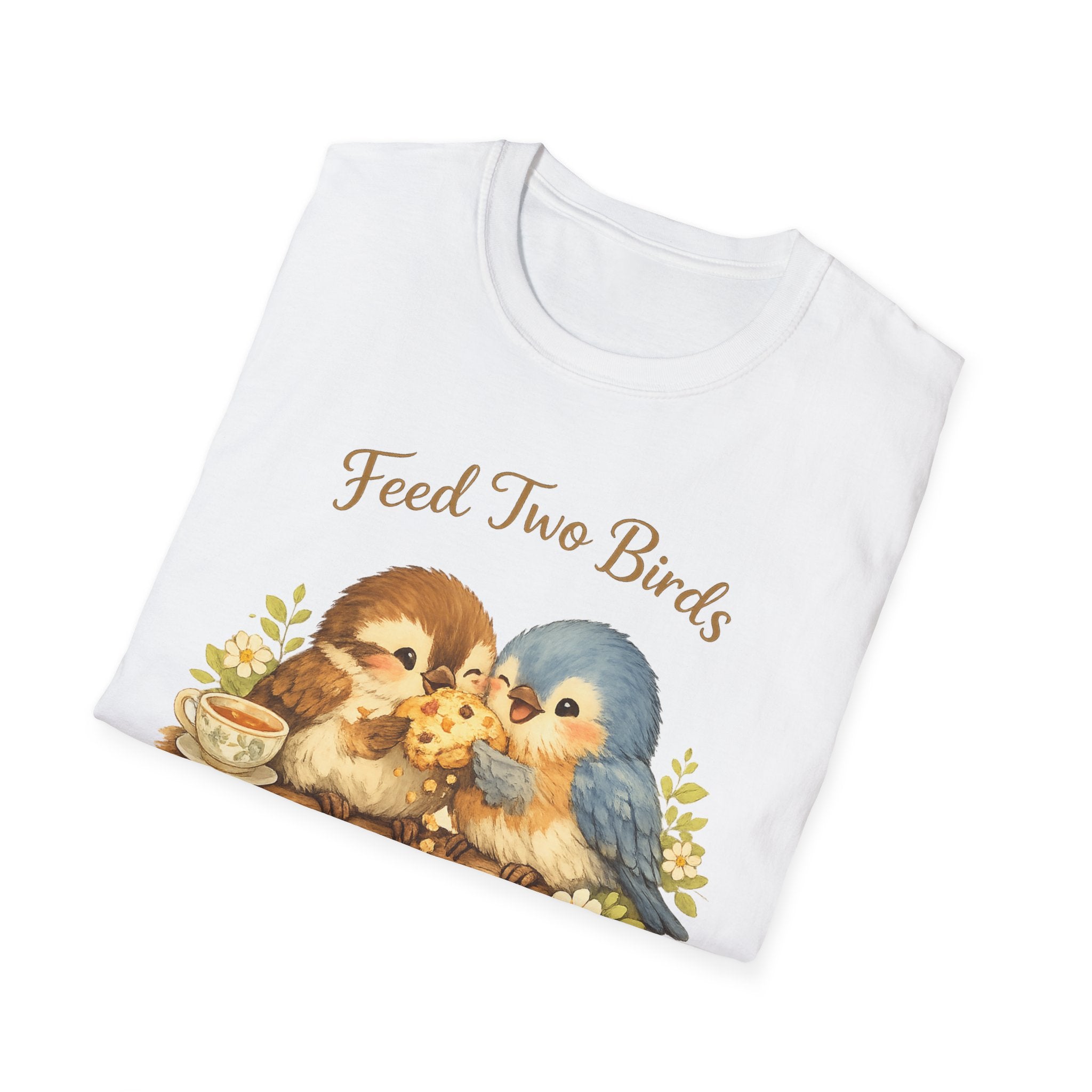 Feed Two Birds With One Scone Shirt, Cottagecore Bird Tee, Cute Animal Shirt, Cozy Aesthetic Gift, Funny Nature Saying, Wholesome Tee
