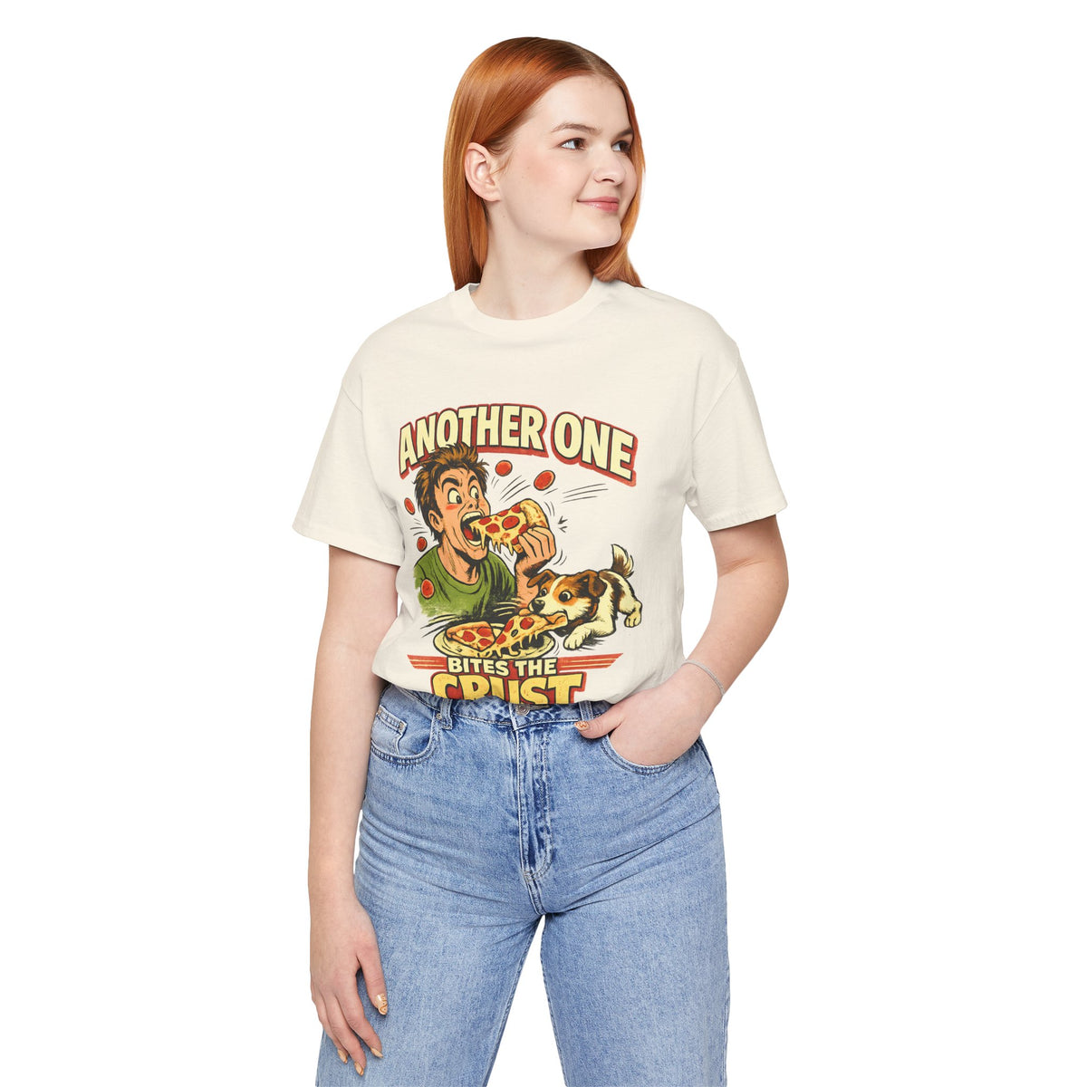 Another One Bites The Crust Shirt, Funny Pizza Dog Tee, Retro Pizza Lover Gift, Funny Dog Owner Shirt, Vintage Comic Graphic Tee