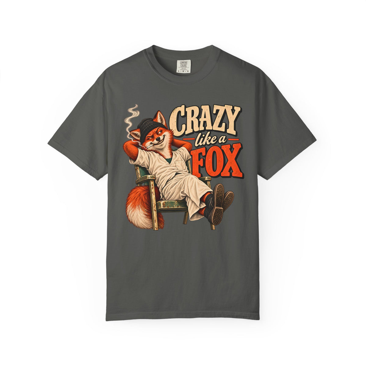Crazy Like a Fox Shirt, Funny Fox Graphic Tee, Vintage Animal T Shirt, Retro Fox Lover Gift, Comfort Colors Unisex, Sarcastic Humor Shirt