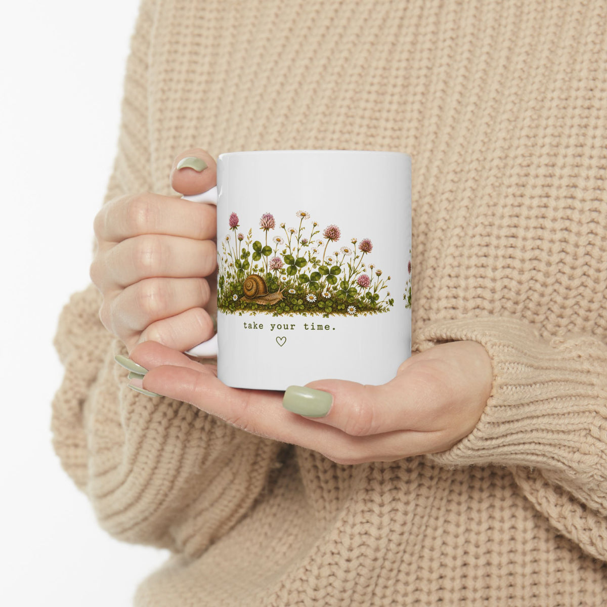 Woodland Snail with Wildflowers Mug | Floral Nature Ceramic Mug