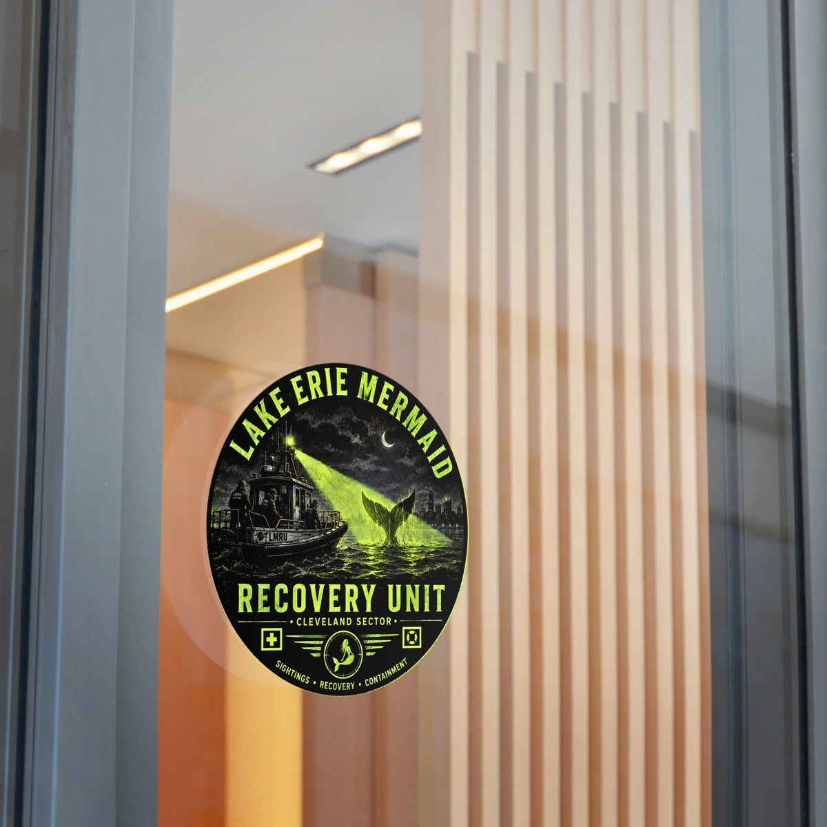 Lake Erie Mermaid Recovery Unit Sticker | Round Vinyl Sticker