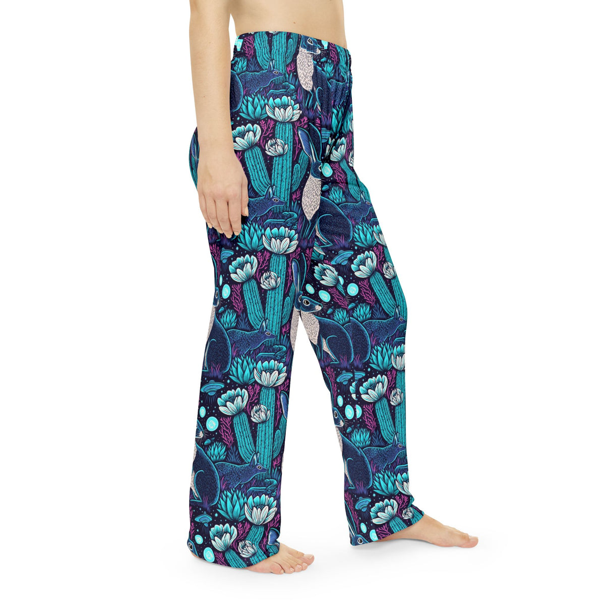 Neon Desert Night Pajama Pants | Jackrabbit UFO Cactus Print
