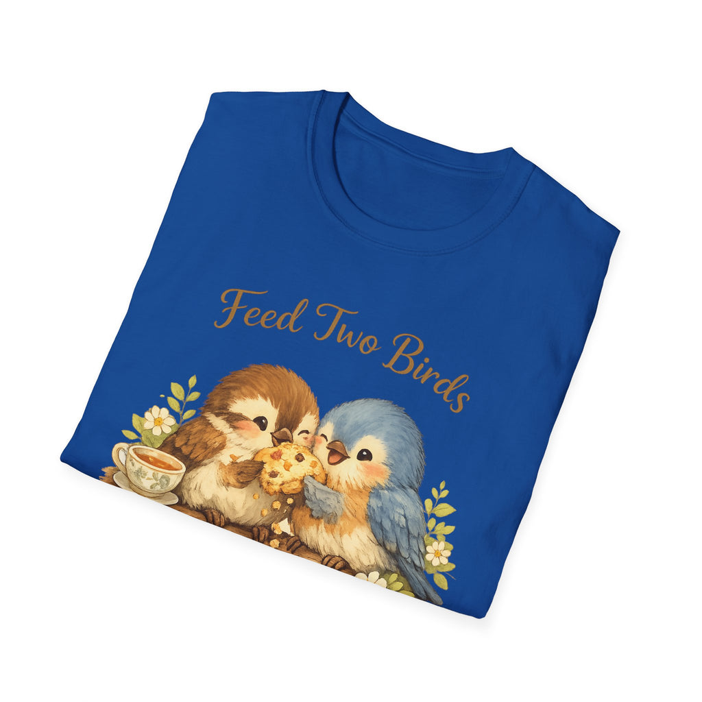 Feed Two Birds With One Scone Shirt, Cottagecore Bird Tee, Cute Animal Shirt, Cozy Aesthetic Gift, Funny Nature Saying, Wholesome Tee