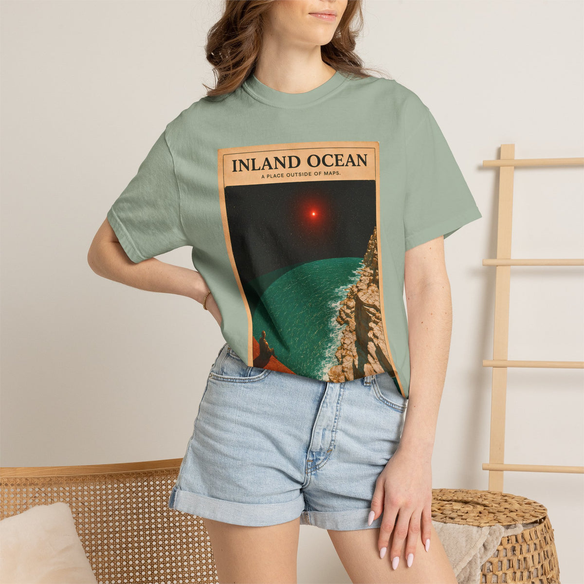 INLAND OCEAN Shirt, Vintage Sci Fi Poster Tee, Retro Futurism Graphic Tee, Observatory Series Shirt, Comfort Colors Space Art Tee