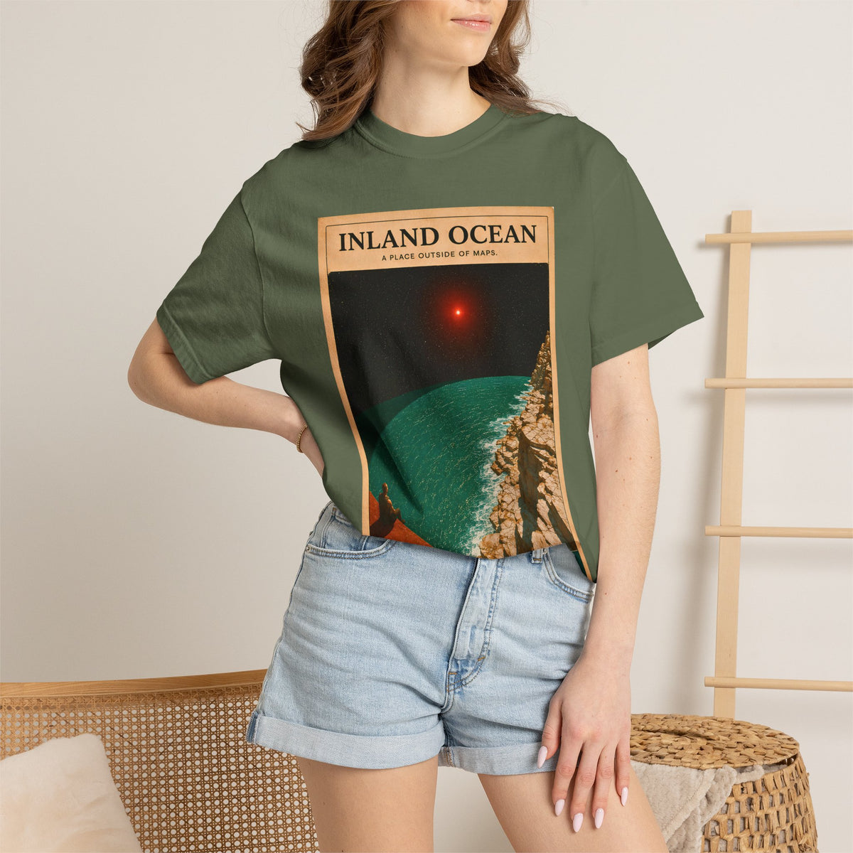 INLAND OCEAN Shirt, Vintage Sci Fi Poster Tee, Retro Futurism Graphic Tee, Observatory Series Shirt, Comfort Colors Space Art Tee