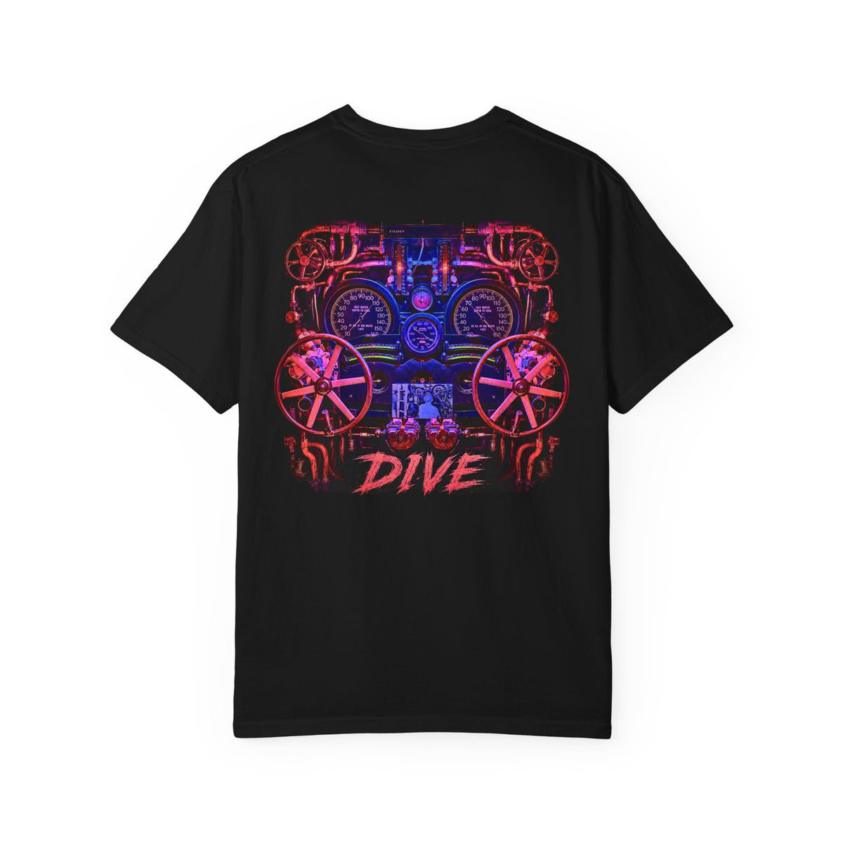 Retro Submarine Engine Dive T-Shirt | Nautical Vintage Dive Artwork
