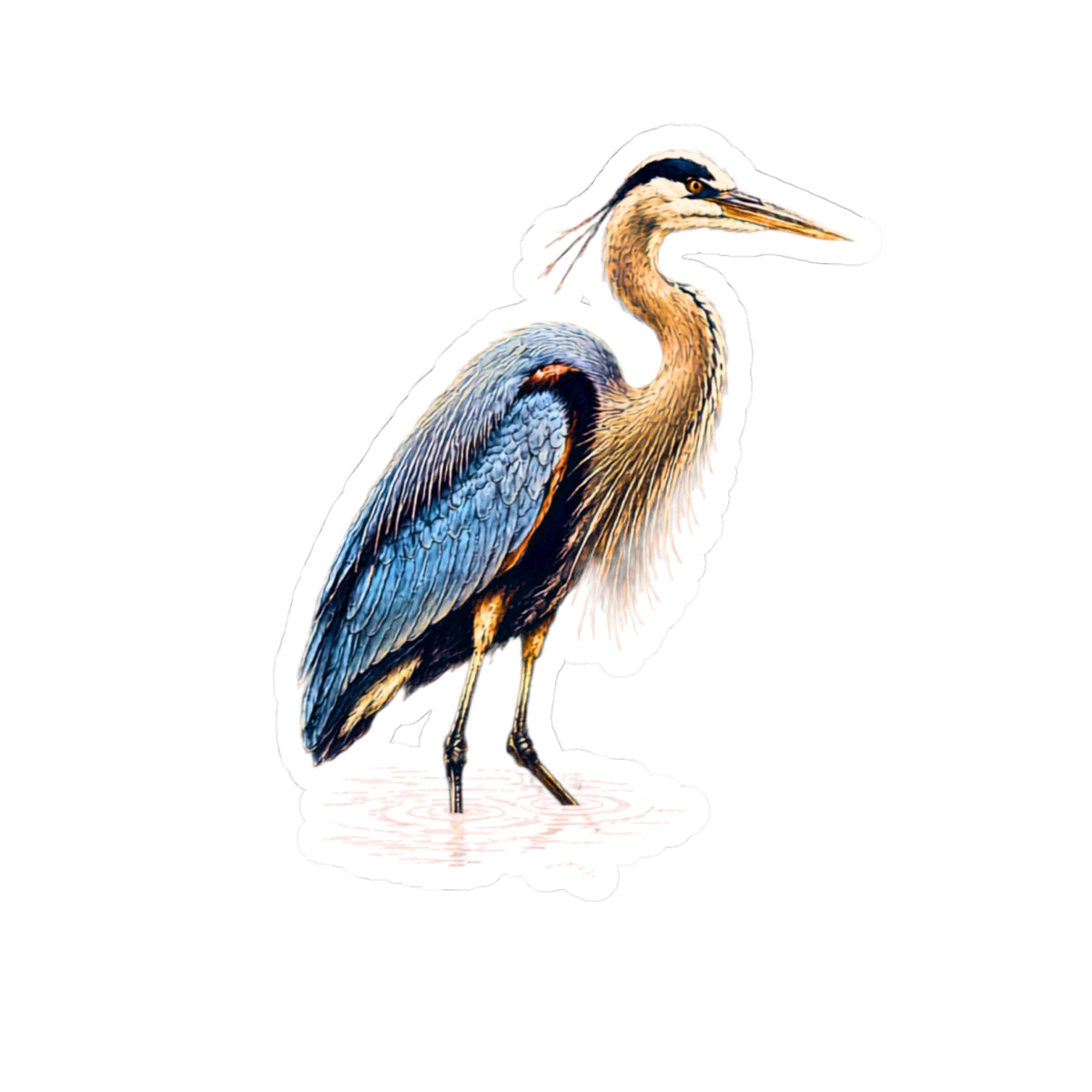 Blue Heron Sticker | Kiss-Cut Watercolor Bird Decal