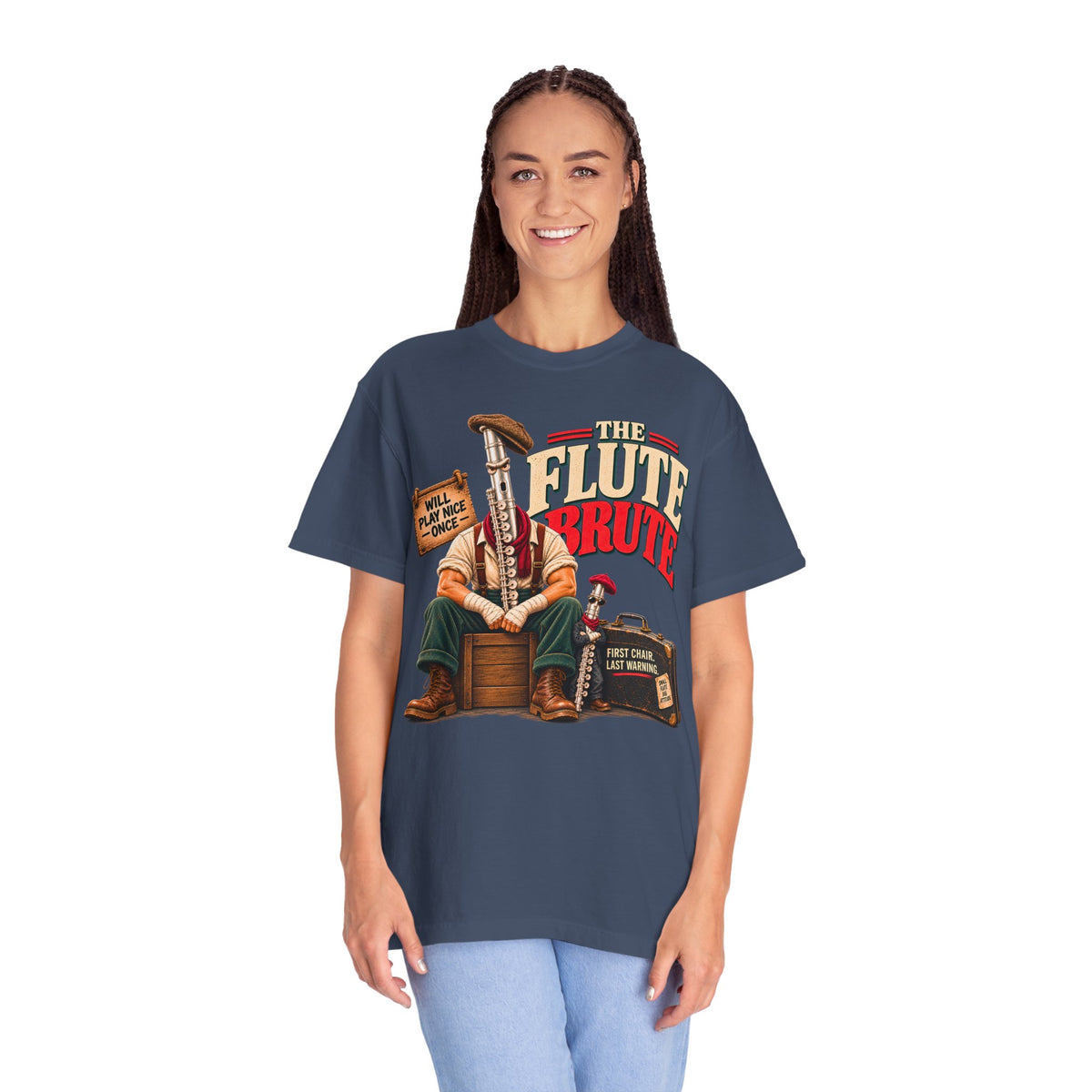 Flute Brute Shirt, Funny Flute Player Gift, Flutist Shirt, Band Nerd Tee, Orchestra Musician Gift, Music Teacher Comfort Colors Tee