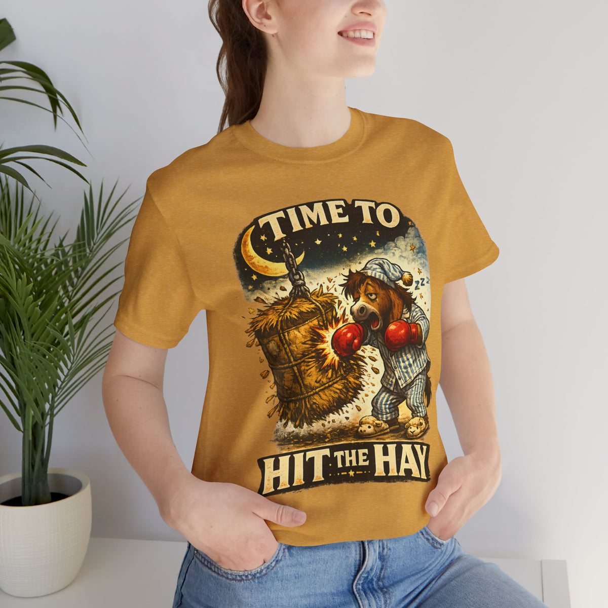 Time To Hit The Hay Shirt, Sleepy Horse Pajama Boxer Tee, Funny Bedtime Pun T-Shirt, Horse Lover Gift, Cozy Sleep Humor Graphic Tee