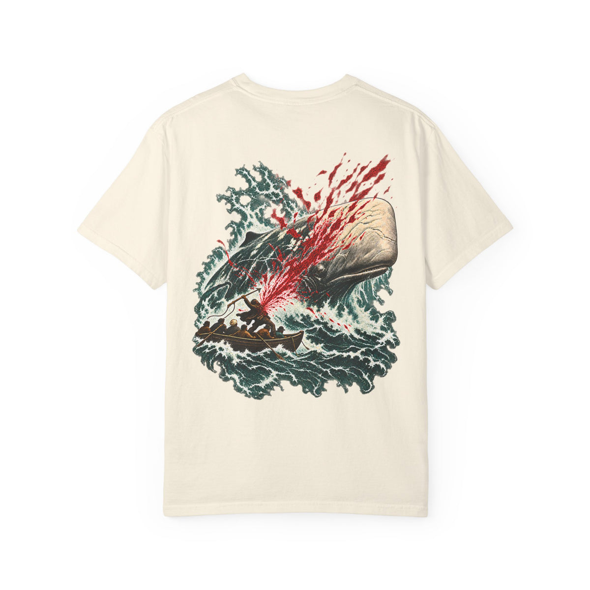 Moby Dick Shirt, Comfort Colors Captain Ahab Tee, Herman Melville Literary Gift, Nautical Whale Graphic, Book Lover Front and Back Print