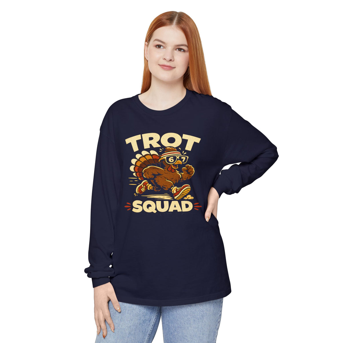 Trot Squad Turkey T-Shirt | Long Sleeve Thanksgiving Running Tee