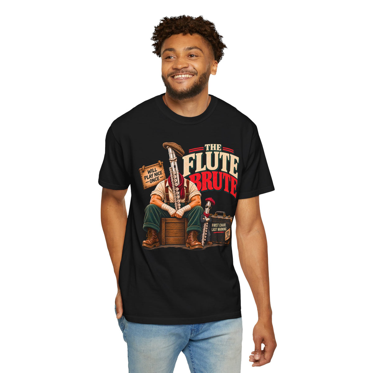 Flute Brute Shirt, Funny Flute Player Gift, Flutist Shirt, Band Nerd Tee, Orchestra Musician Gift, Music Teacher Comfort Colors Tee