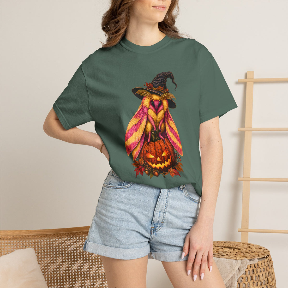 Halloween Moth Shirt, Spooky Moth T Shirt, Witchy Insect Graphic Tee, Vintage Comfort Colors Halloween Shirt