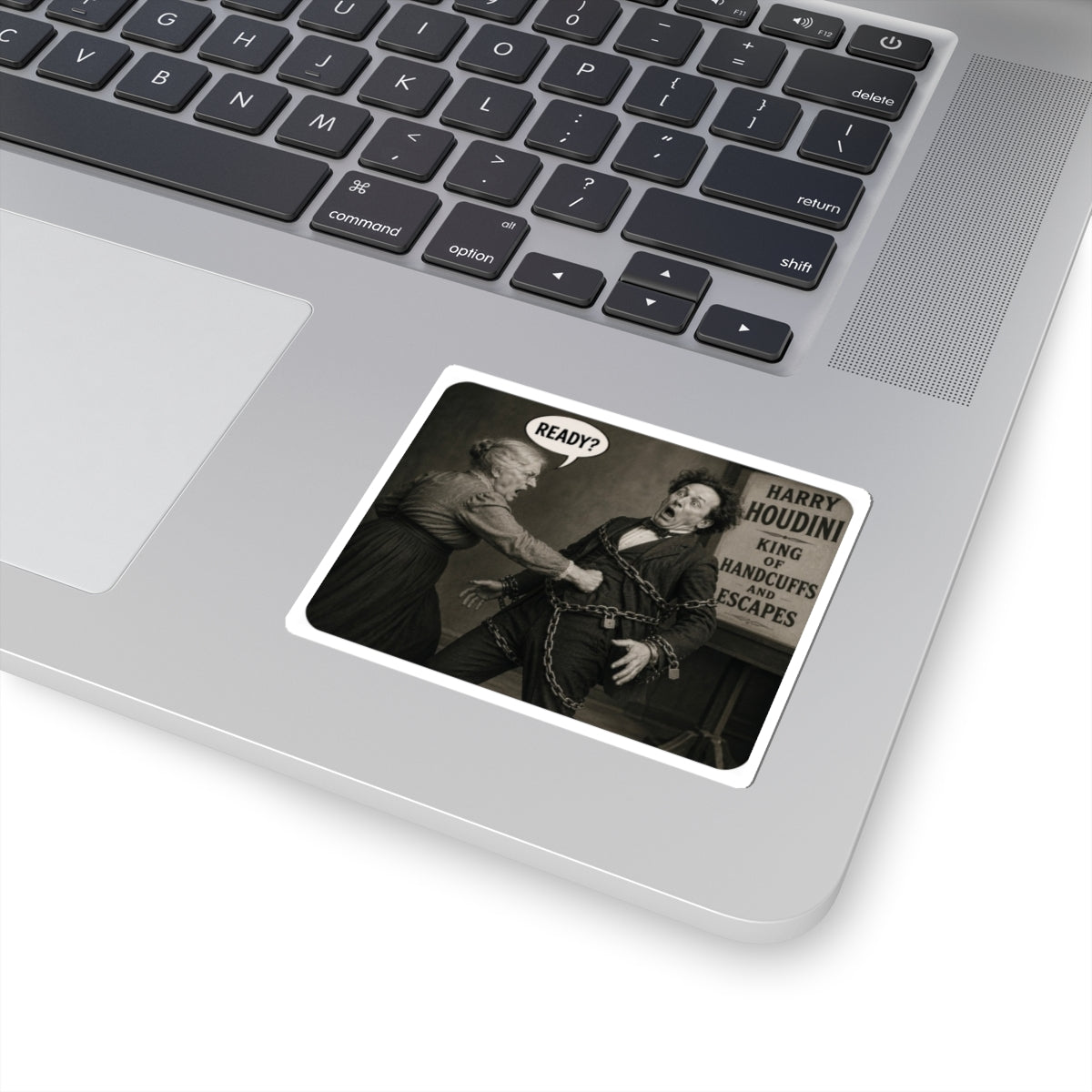 Harry Houdini Sticker, Vintage Escape Artist Decal, Weird Retro Magic Meme Sticker, Old Circus Aesthetic