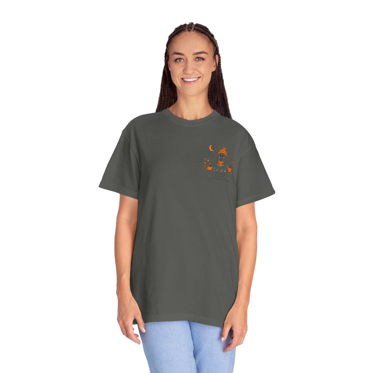 Harvest Pumpkin Illustration T-Shirt | Cute Fall Pumpkin Chest Print