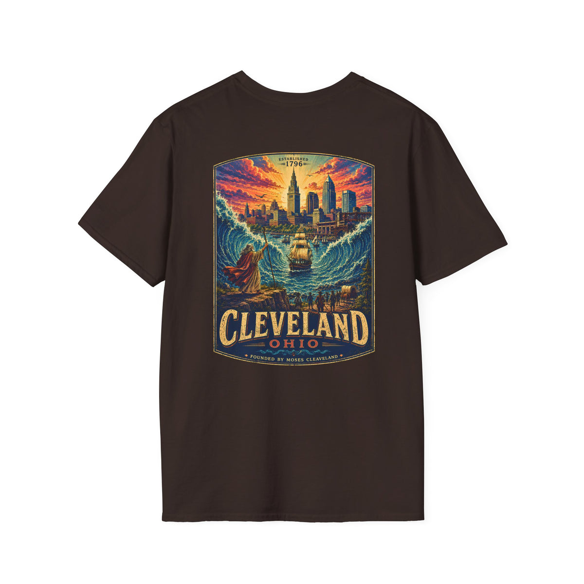 Cleveland Ohio Shirt | Moses Cleaveland 1796 Tee | Cleveland History Shirt | Lake Erie Travel Poster Tee | Comfort Colors 1717 Gift