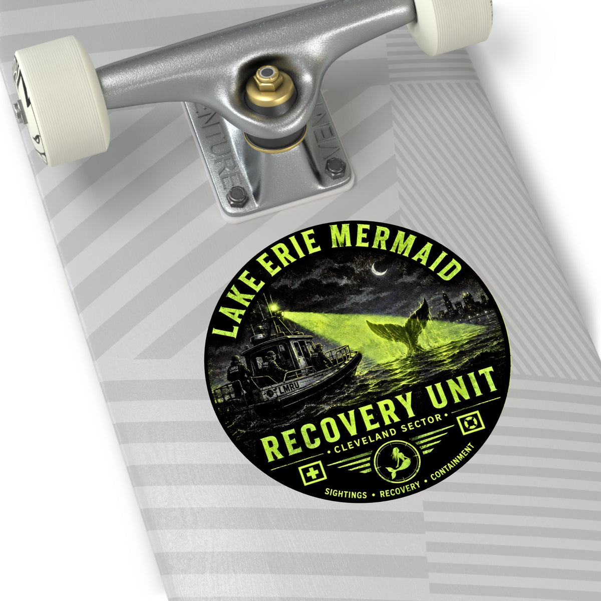 Lake Erie Mermaid Recovery Unit Sticker | Round Vinyl Sticker