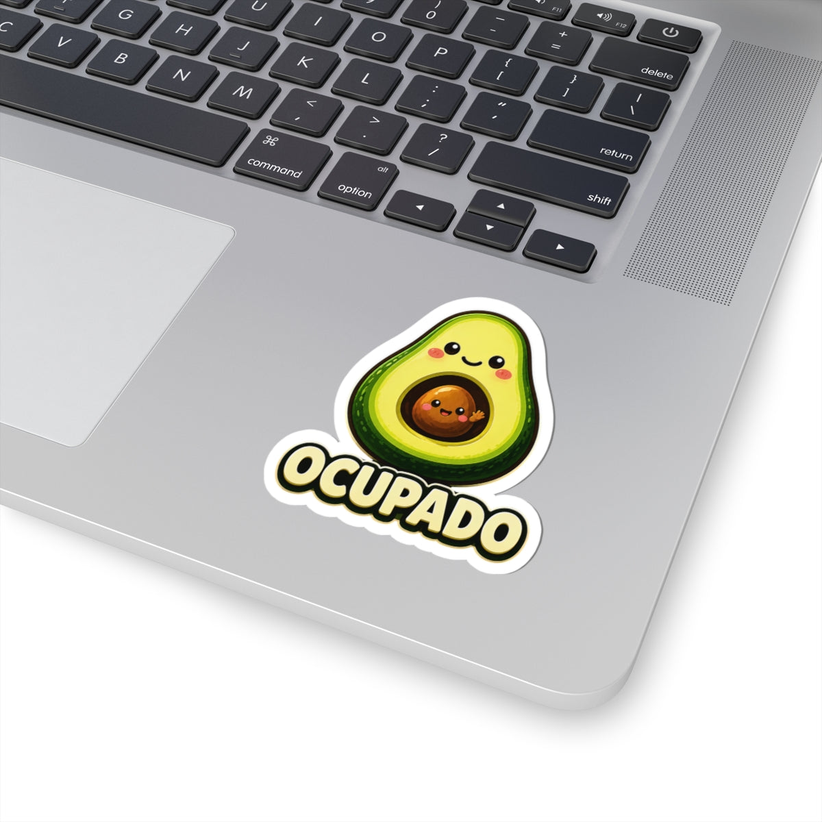 Kawaii Avocado with Pit 'Ocupado' Sticker | Kiss-Cut Sticker