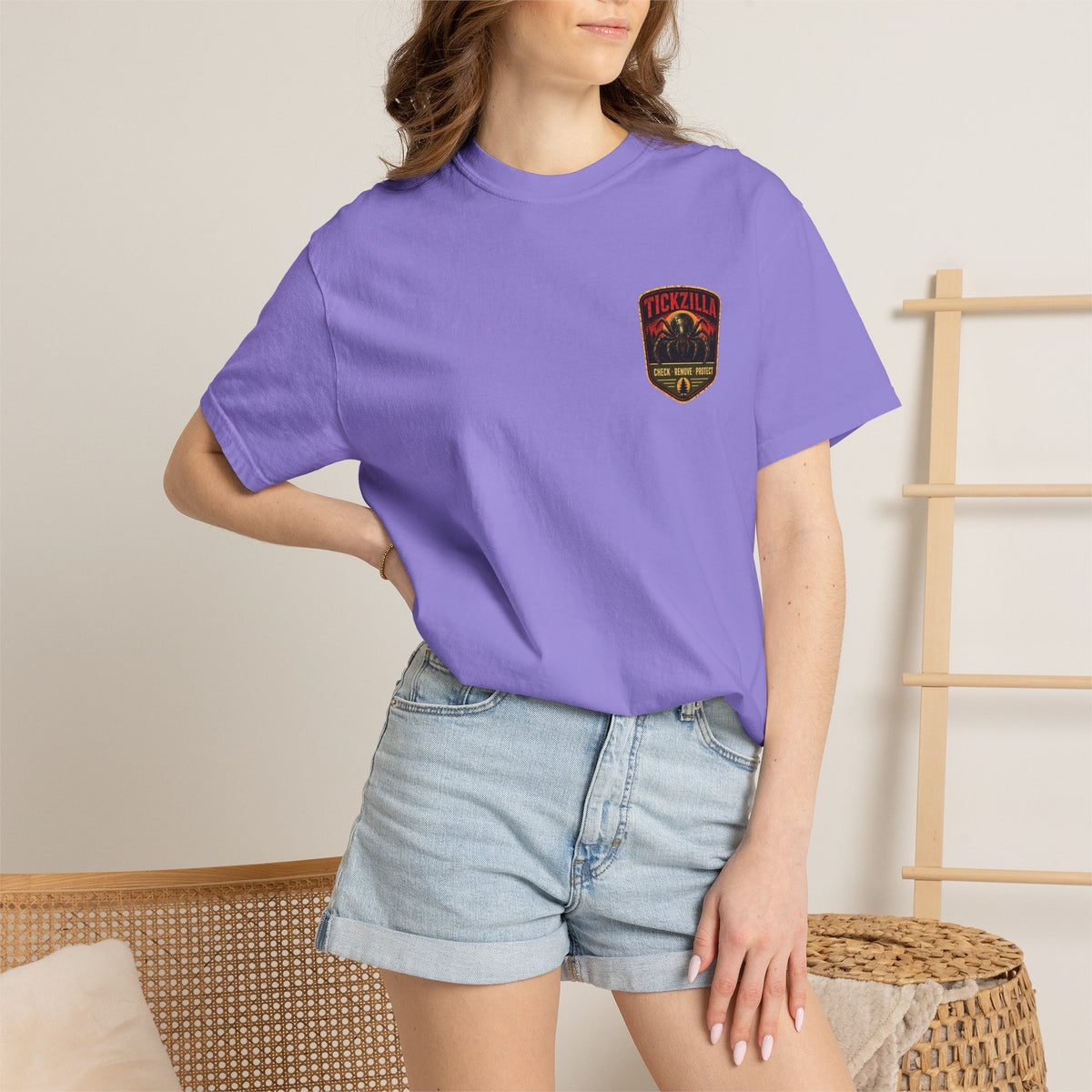 Tickzilla Monster Tick Shirt, Giant Tick Horror Movie Tee, Retro Creature Feature Back Print, Lyme Disease Awareness, Entomology Gift