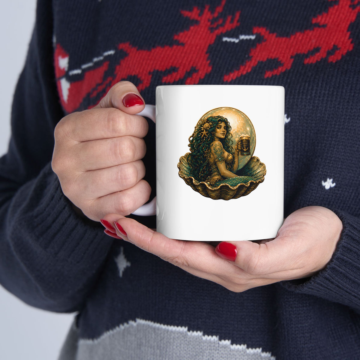 Murky Pearl Mug | Mermaid Coffee Mug | Coastal Fantasy Ceramic Mug | 11oz & 15oz
