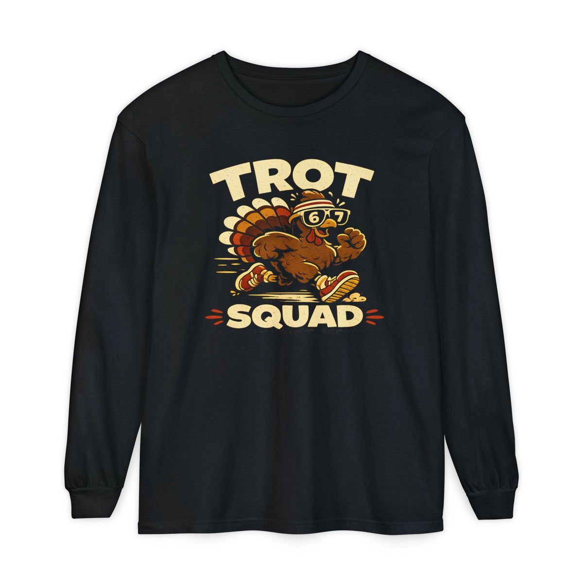 Trot Squad Turkey T-Shirt | Long Sleeve Thanksgiving Running Tee