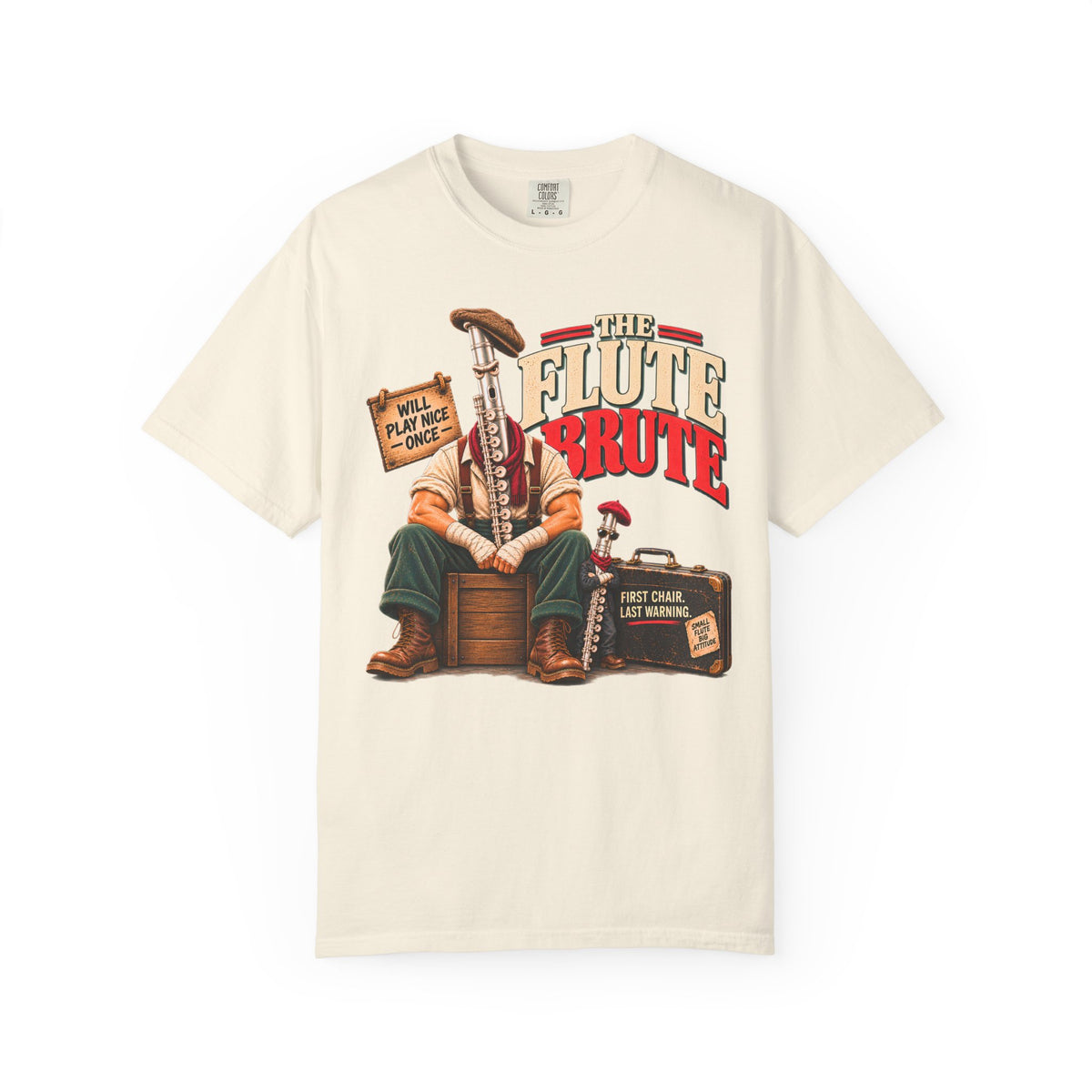 Flute Brute Shirt, Funny Flute Player Gift, Flutist Shirt, Band Nerd Tee, Orchestra Musician Gift, Music Teacher Comfort Colors Tee