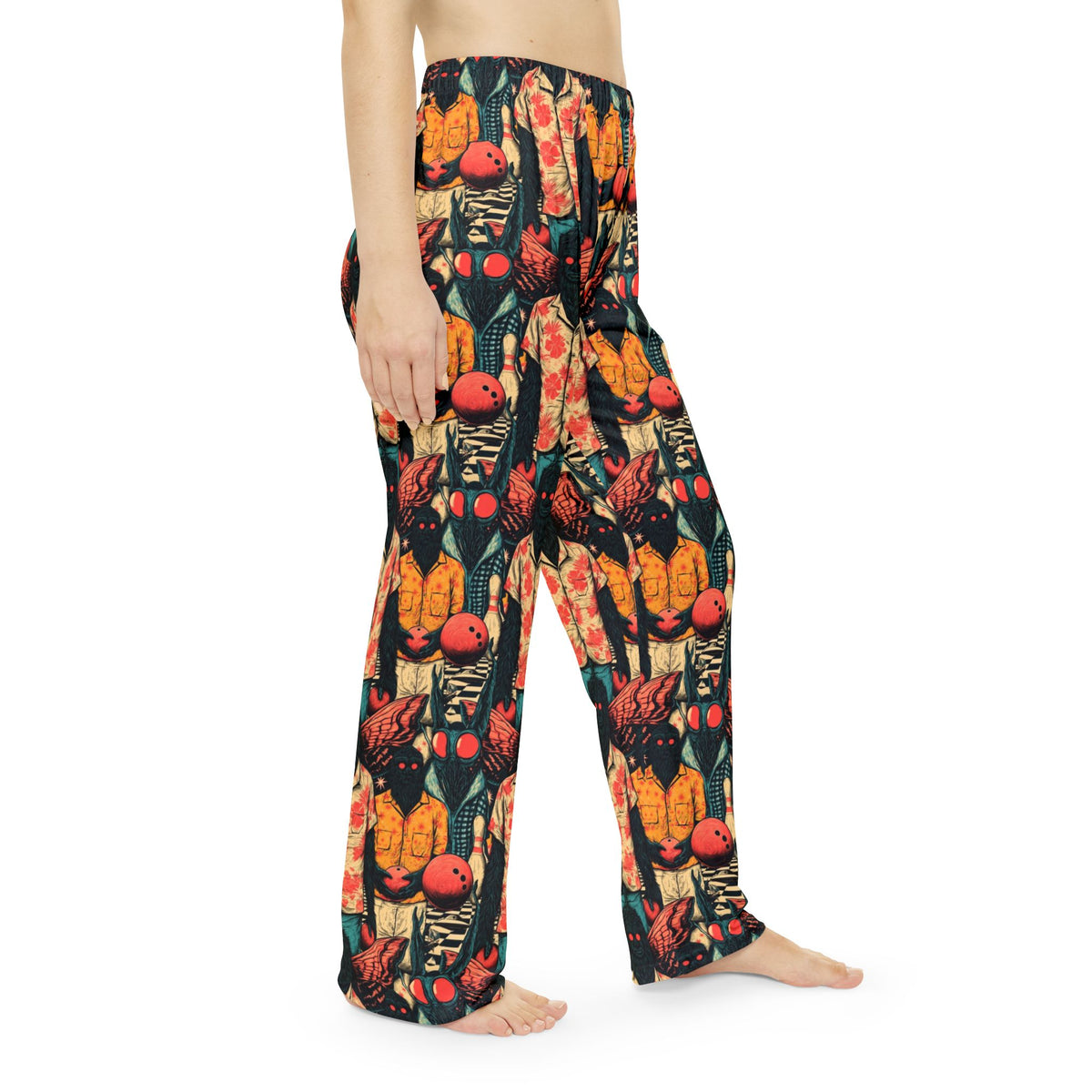Cryptid Bowling Pajama Pants | Mothman Bigfoot Retro Print