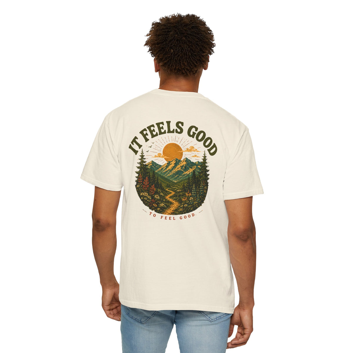 It Feels Good to Feel Good, Comfort Colors 1717, Nature Graphic Tee, Mountain Hiking Shirt, Outdoor Adventure, Vintage National Park Shirt
