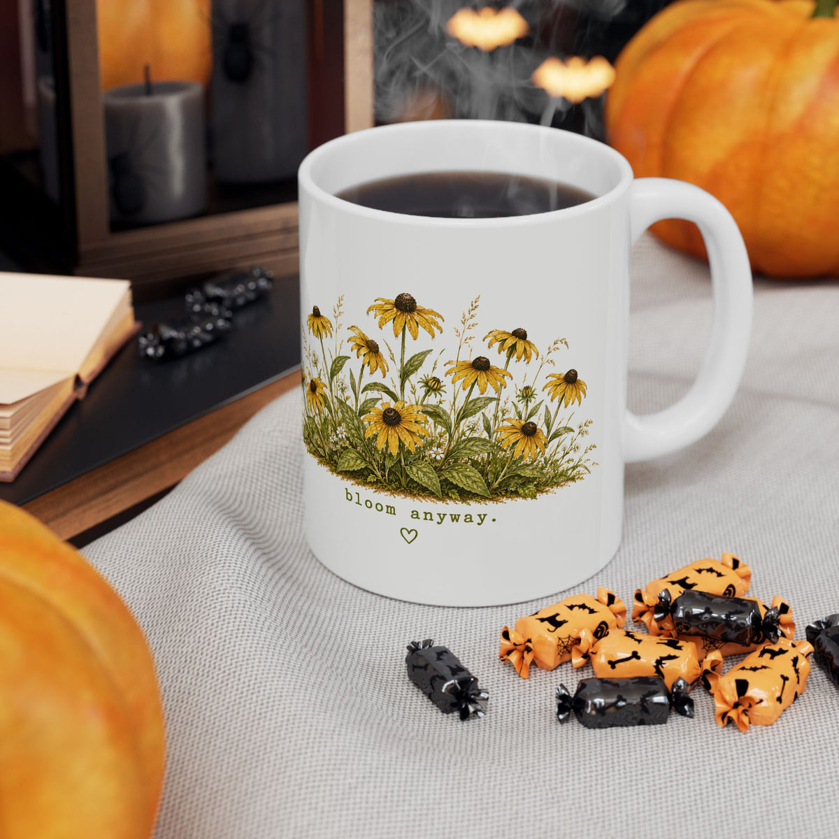 Black-eyed Susan floral illustration Mug | wildflower botanical coffee cup