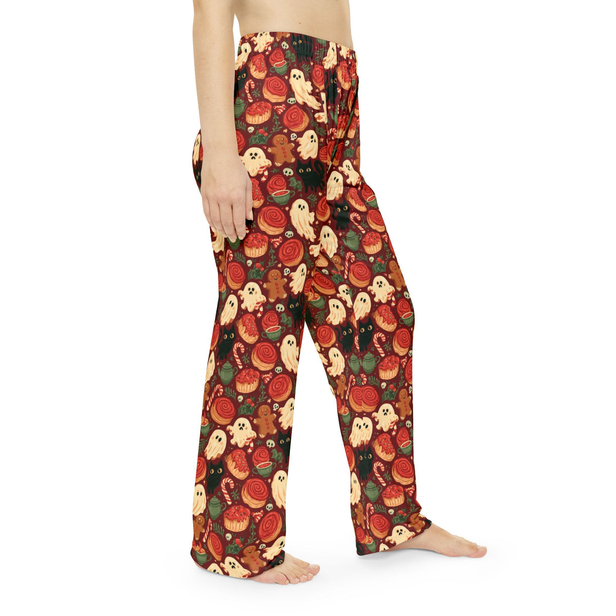 Haunted Christmas Bakery Pajama Pants | Ghosts Black Cats