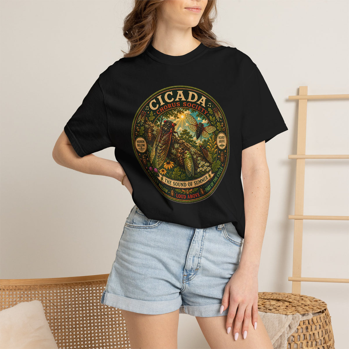 Cicada Chorus Society Shirt, Cicada T-Shirt, Nature Lover Tee, Entomology Gift, Summer Insect Shirt, Woodland Graphic Tee