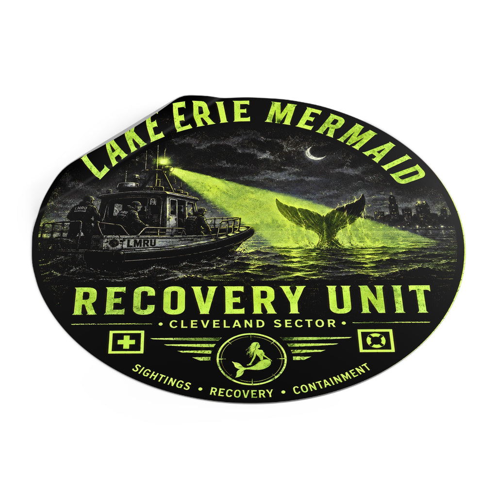 Lake Erie Mermaid Recovery Unit Sticker | Round Vinyl Sticker