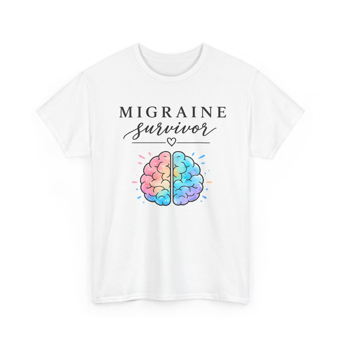 Migraine Survivor Shirt | Chronic Illness Shirt | Colorful Brain Graphic Tee | Mental Health Awareness | Migraine Gift for Her