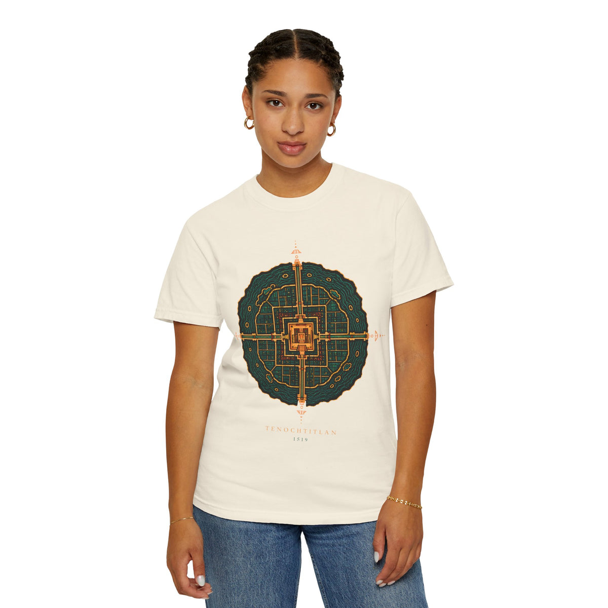 Tenochtitlan 1519 Shirt, Aztec Sacred Geometry Tee, Ancient Mexico Map Shirt, Lake Texcoco Graphic Tee, Anthropology Streetwear