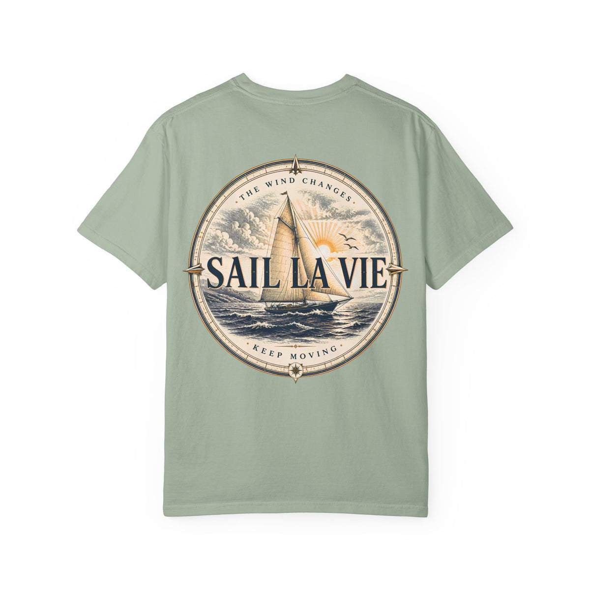 Sail La Vie Coastal Shirt, Vintage Sailboat Tee, Nautical Compass Graphic, Yacht Club Style Comfort Colors Tee
