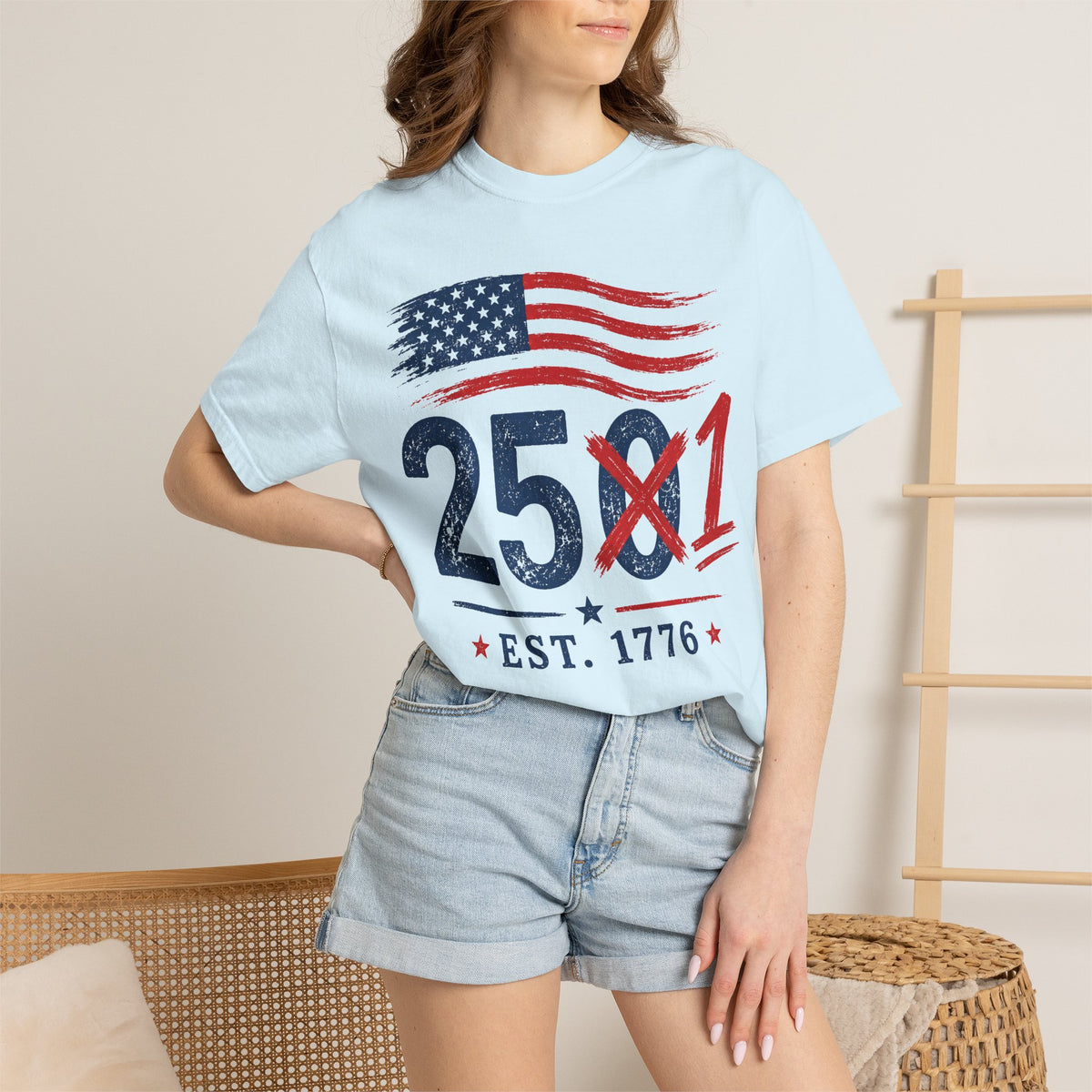 251 America Shirt, 4th of July 2027 Tee, Vintage Patriotic Comfort Colors Shirt, EST 1776 Independence Day Graphic Tee