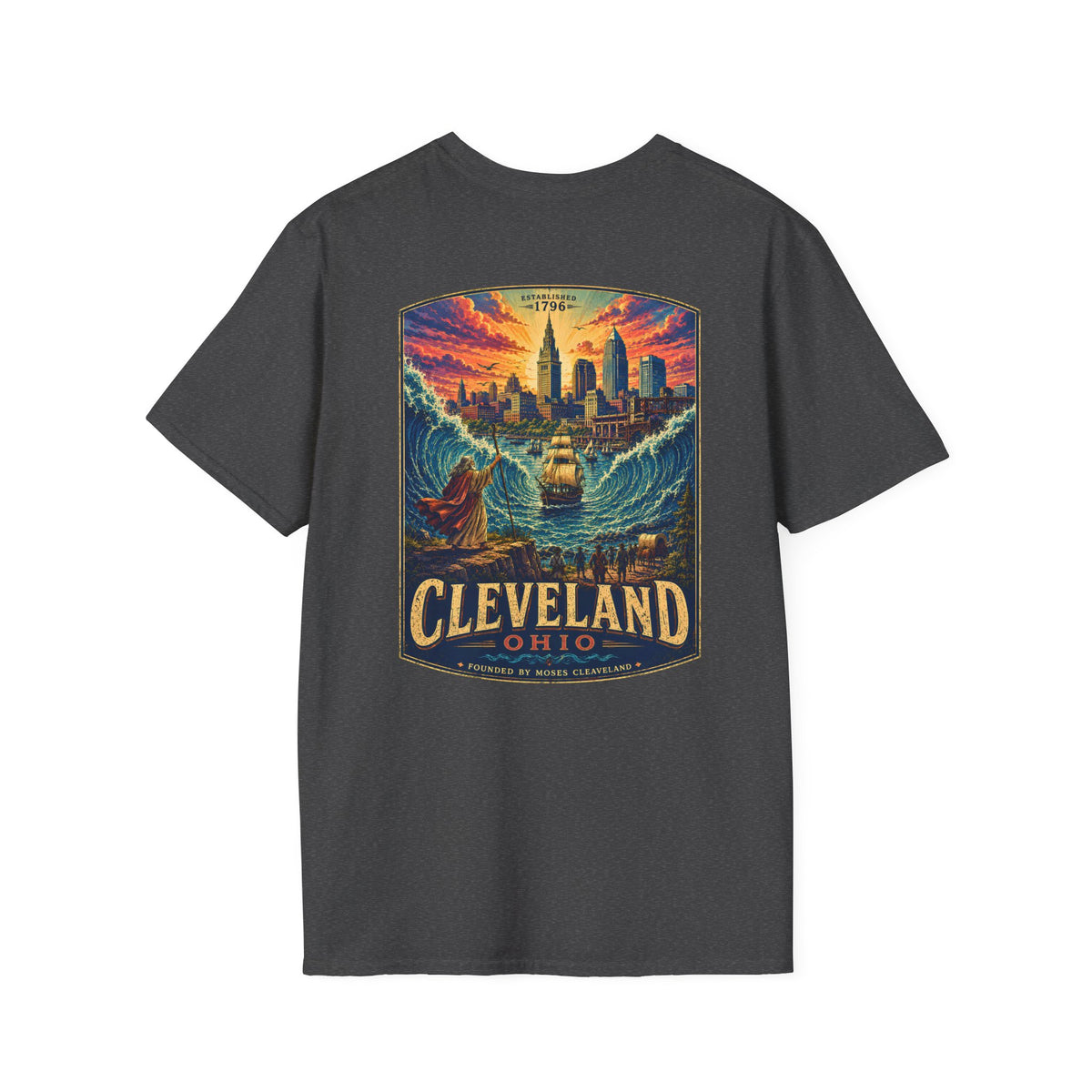 Cleveland Ohio Shirt | Moses Cleaveland 1796 Tee | Cleveland History Shirt | Lake Erie Travel Poster Tee | Comfort Colors 1717 Gift
