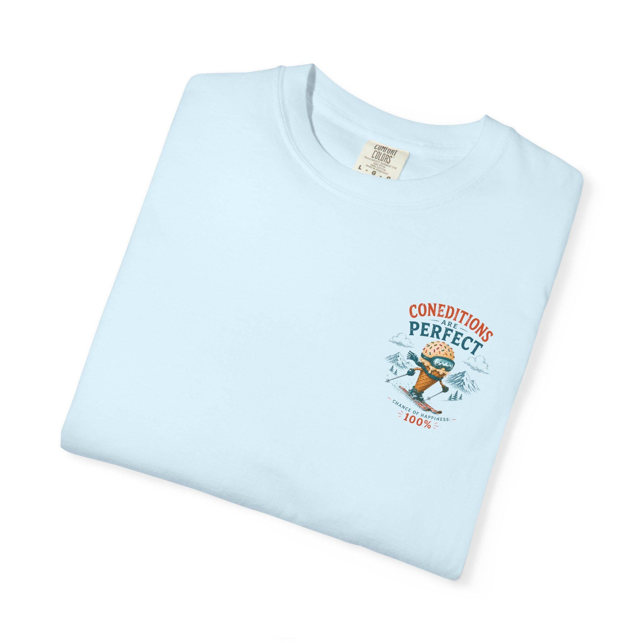 Conditions Are Perfect skiing ice cream cone T-Shirt | winter mountain ski design