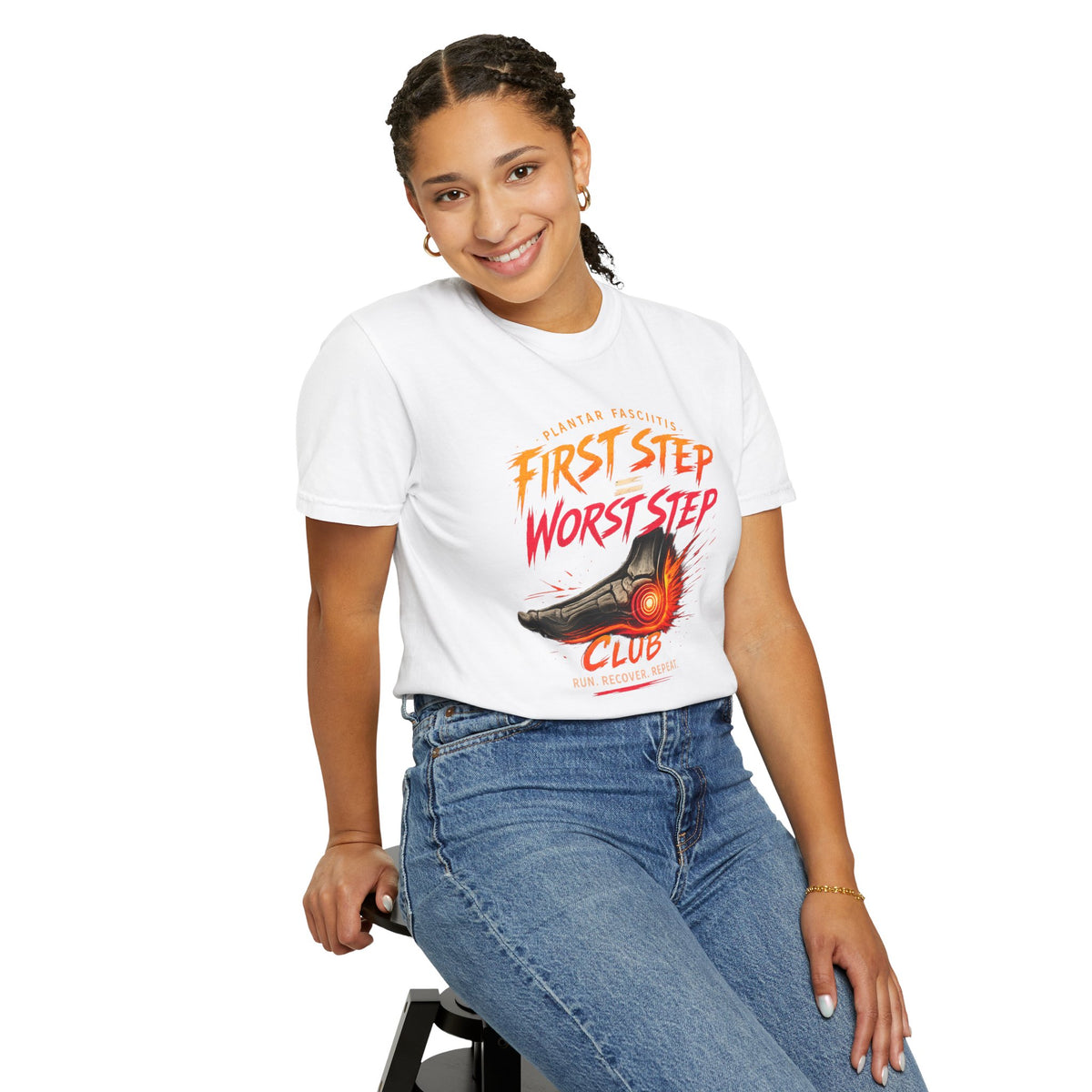 First Step Worst Step Plantar Fasciitis Club Shirt, Runner Gift Tee, Heel Pain Running Shirt, Marathon Recovery Apparel