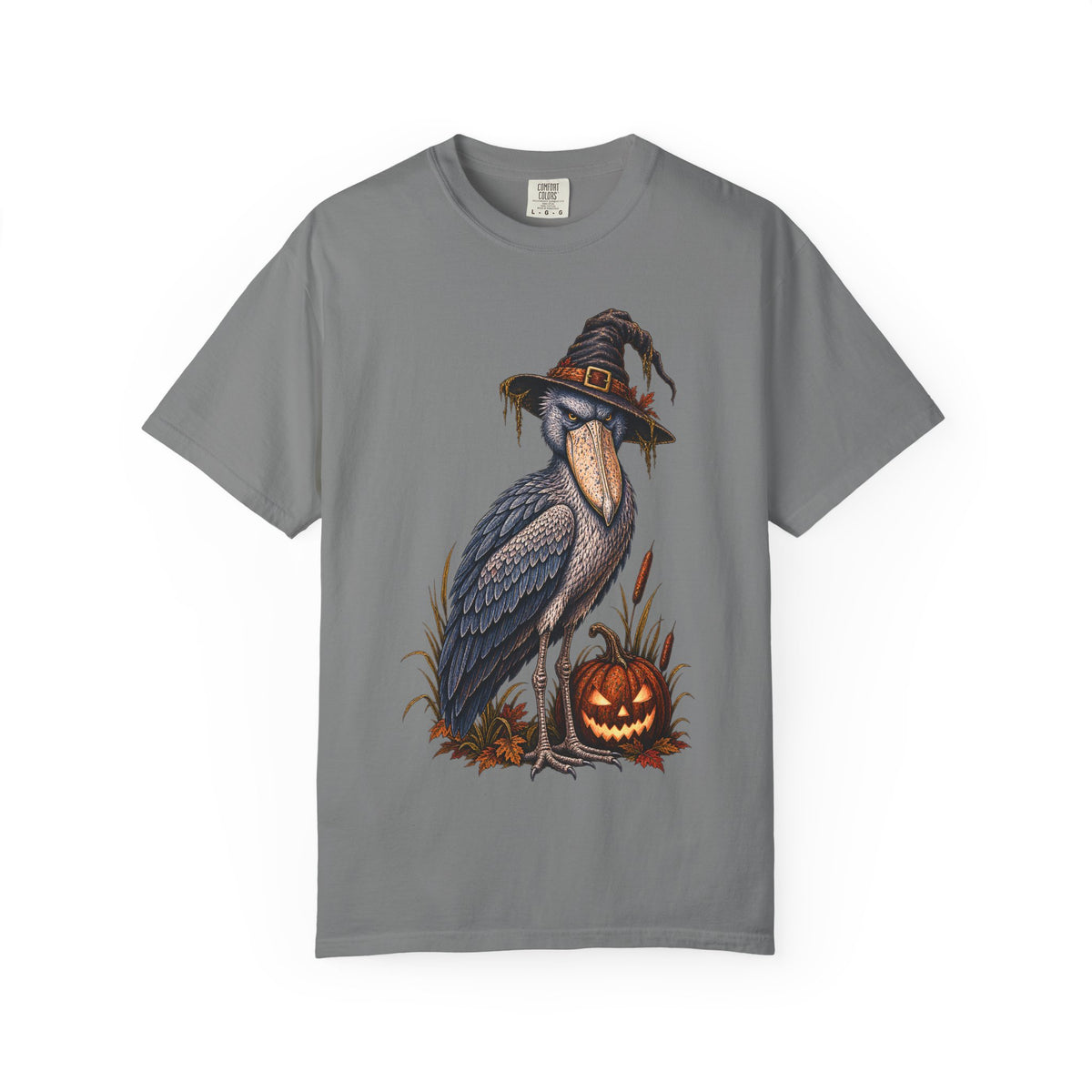 Halloween Shoebill Shirt, Bird Watching T Shirt, Spooky Birdwatcher Gift, Vintage Witch Bird Comfort Colors Tee