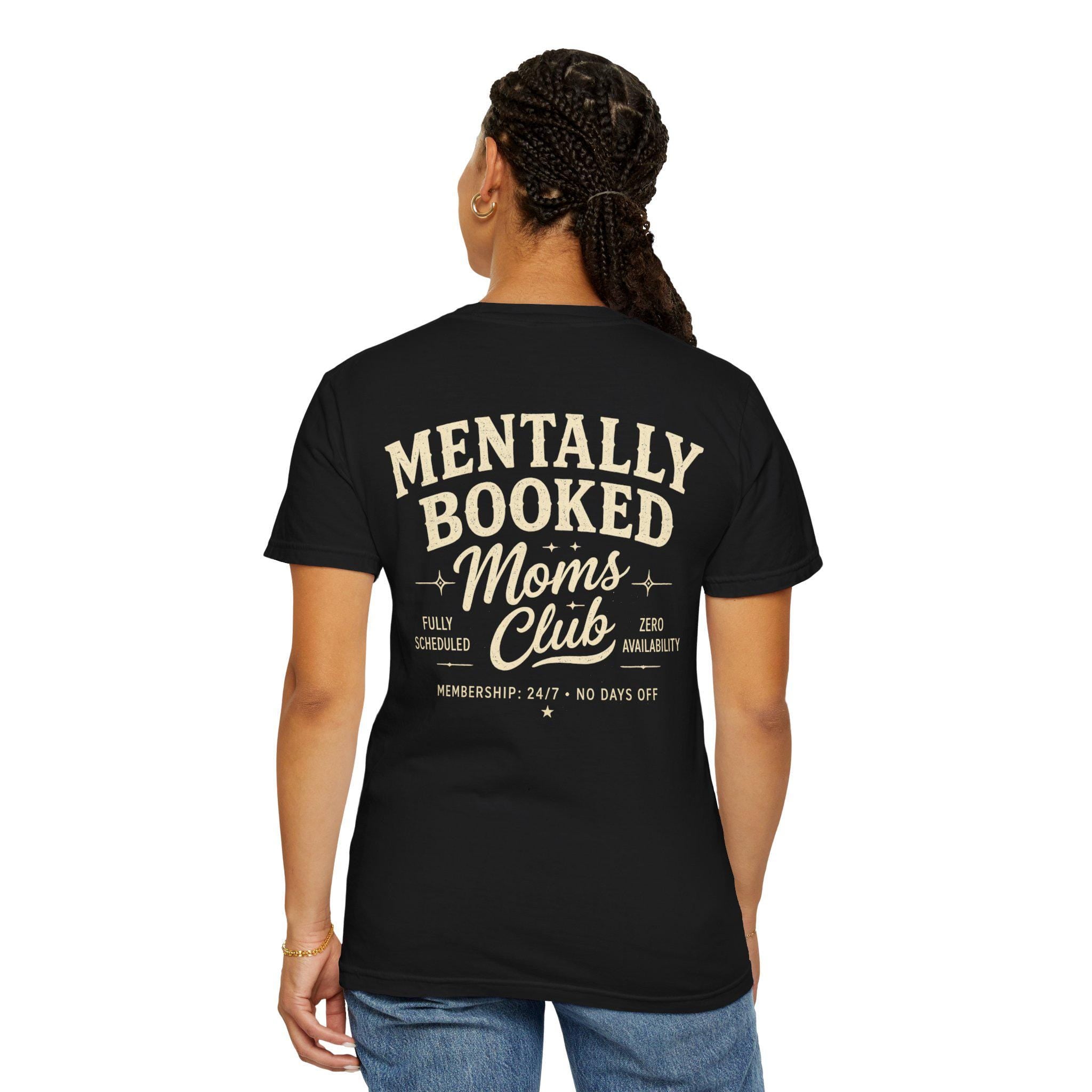 Mentally Booked Moms Club Shirt, Vintage Collegiate Style, Motherhood Humor Tee