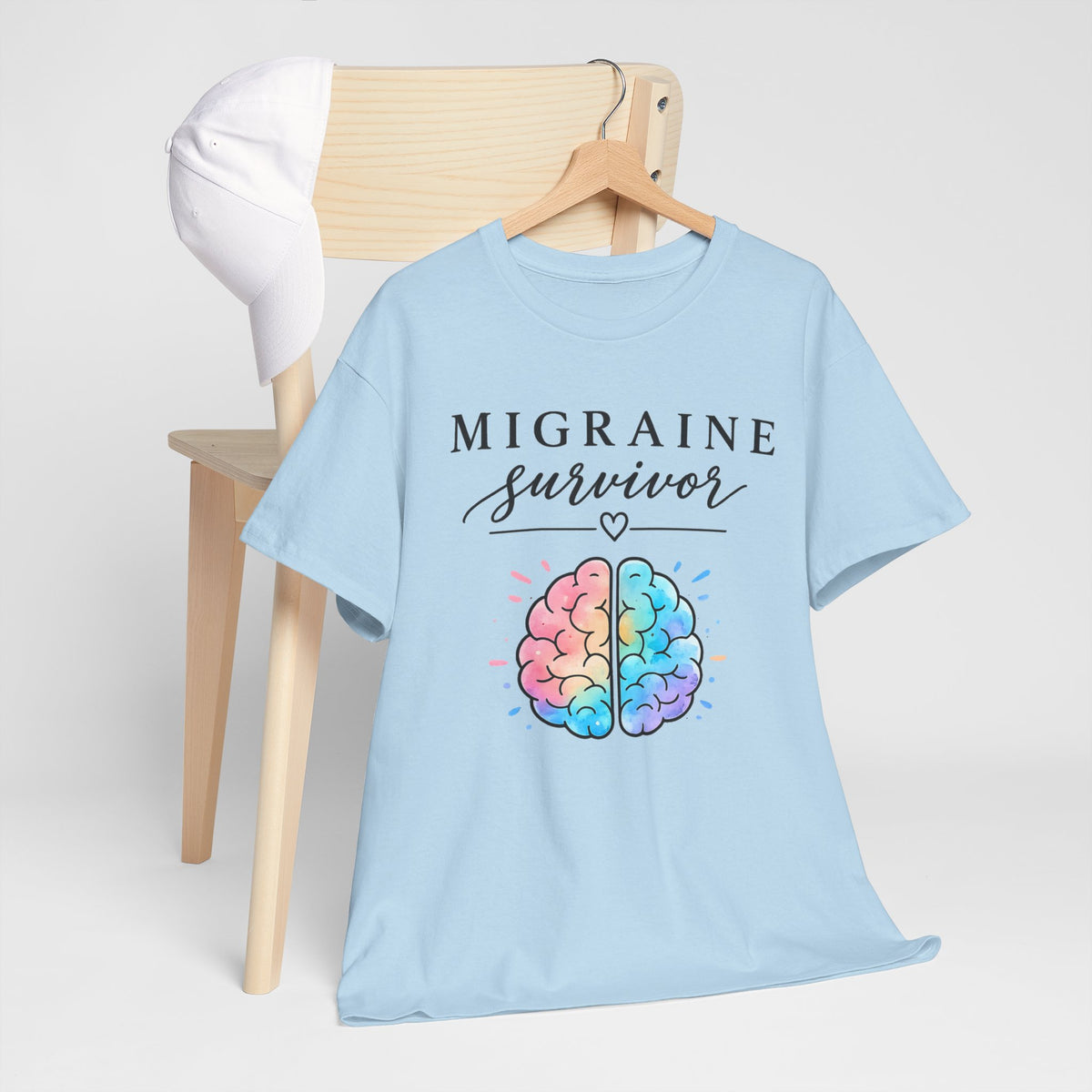 Migraine Survivor Shirt | Chronic Illness Shirt | Colorful Brain Graphic Tee | Mental Health Awareness | Migraine Gift for Her