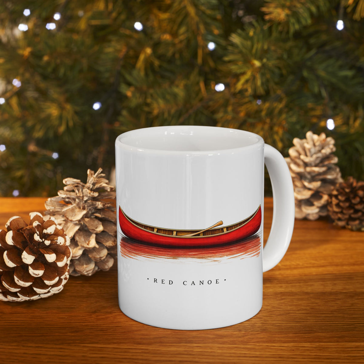 Red Canoe Ceramic Coffee Mug | Canoe Lover Gift | Lake House Mug | 11oz & 15oz