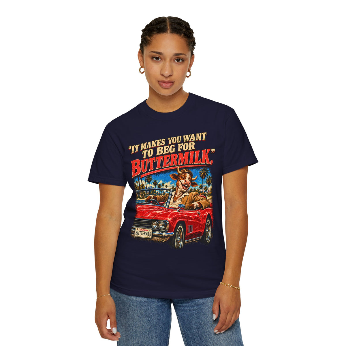 Funny Buttermilk Shirt | Vintage Cow Movie Parody Tee | Comfort Colors 1717
