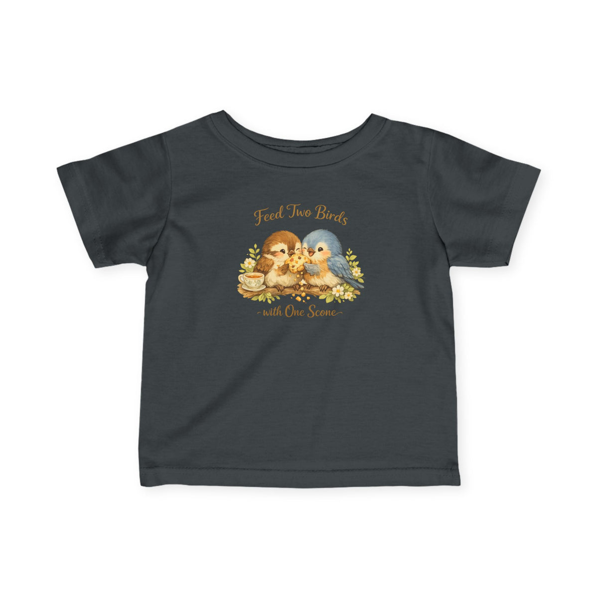 Feed Two Birds With One Scone Baby Shirt, Cottagecore Baby Tee, Cute Bird Infant Shirt, Funny Baby Gift, Newborn Outfit, Cozy Aesthetic Baby