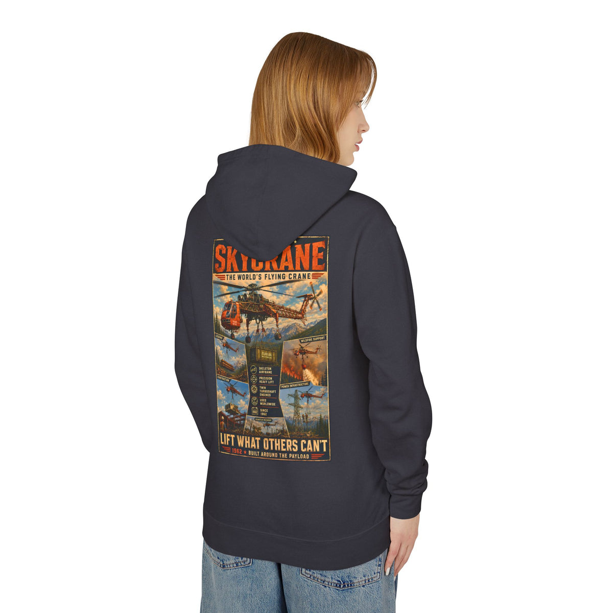Sikorsky S-64 Skycrane Hoodie, Helicopter Hoodie, Aviation Gift, Heavy Lift Helicopter Sweatshirt, 100% Cotton Hoodie