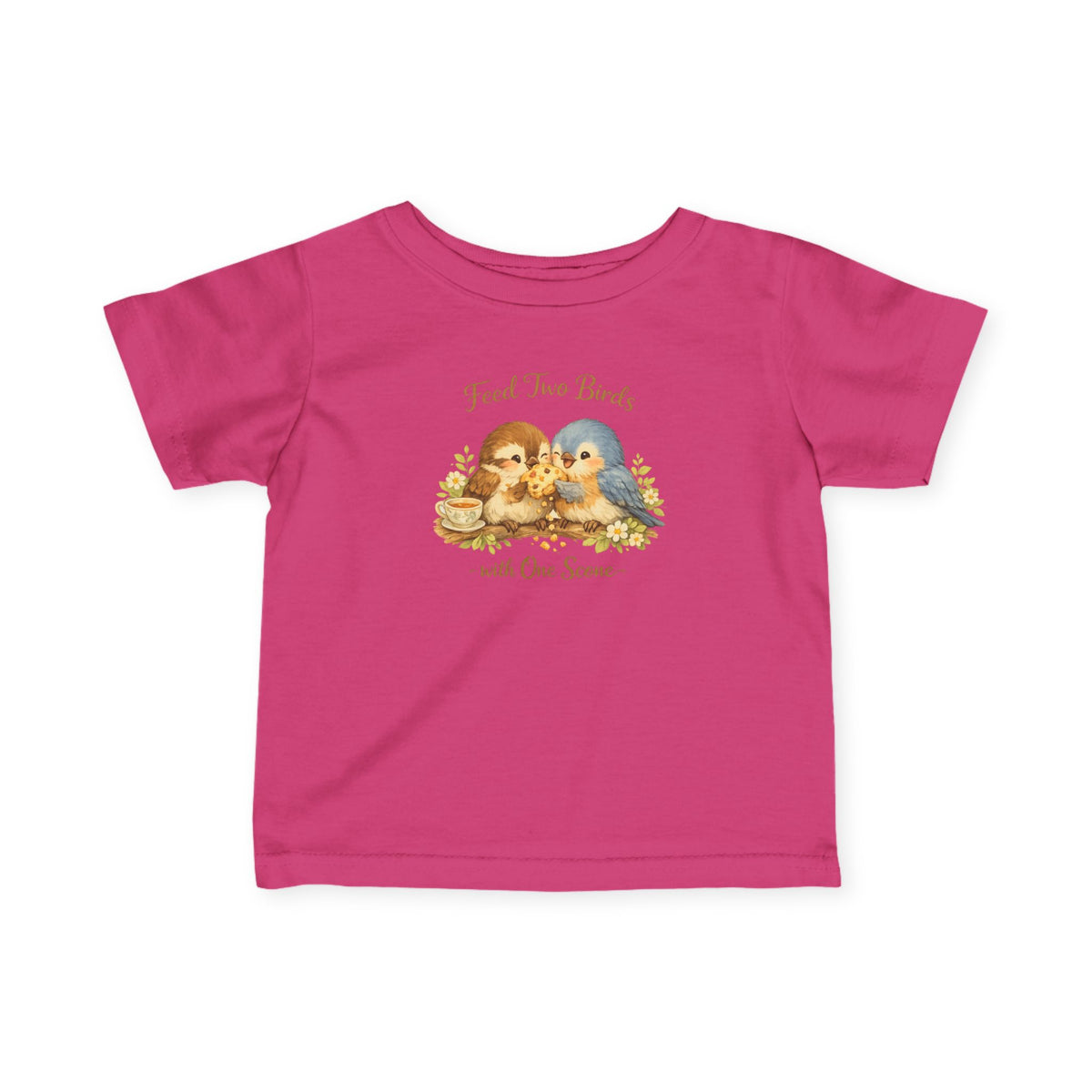 Feed Two Birds With One Scone Baby Shirt, Cottagecore Baby Tee, Cute Bird Infant Shirt, Funny Baby Gift, Newborn Outfit, Cozy Aesthetic Baby